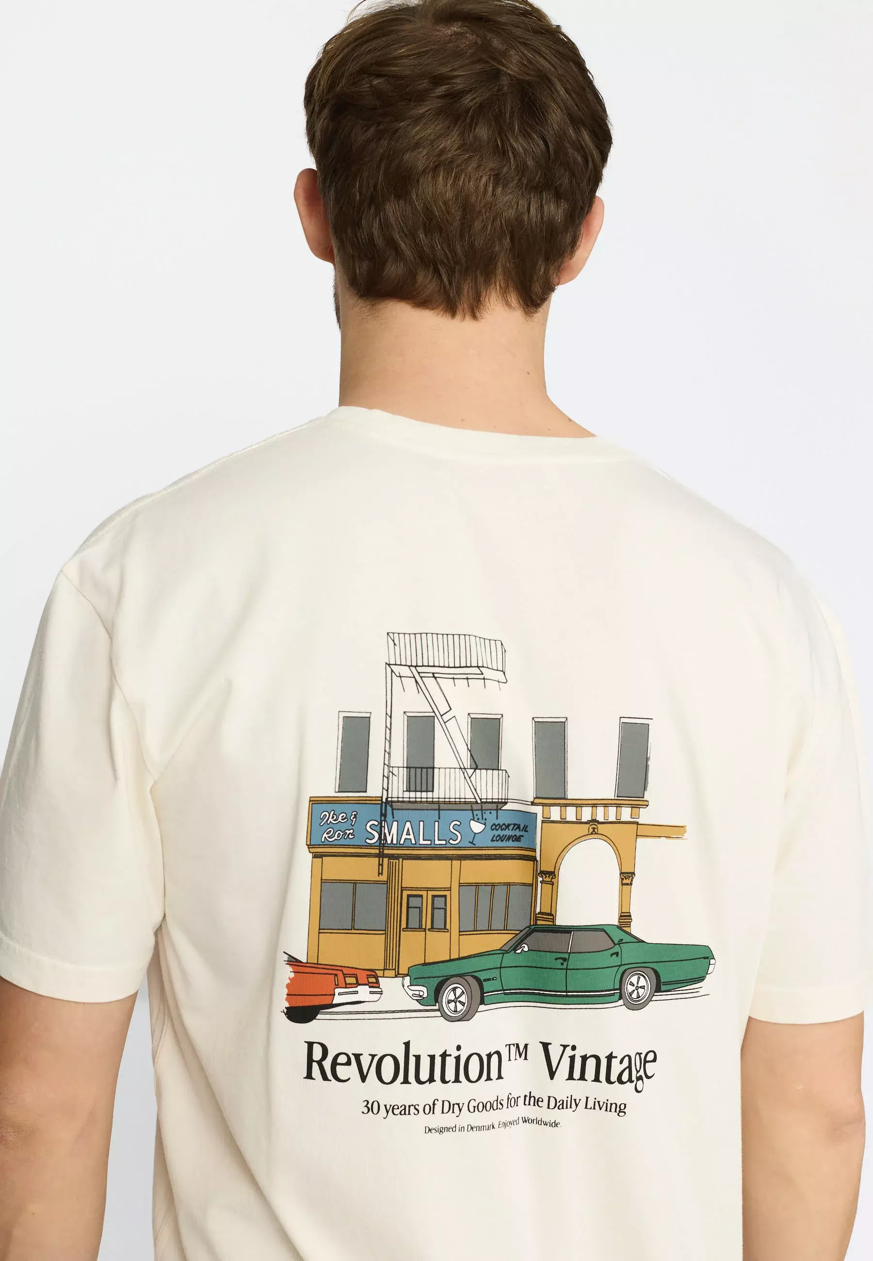 Revolution Offwhite Oldscool Streetview Backprint T-Shirt Herren weiss 